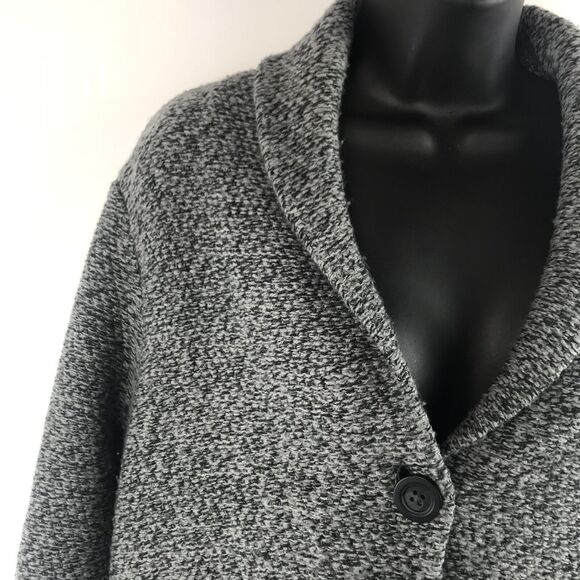 J.Jill Long Cardigan Sweater Jacket Wool Blend Gray Button Up Pockets Size S - Picture 2 of 10